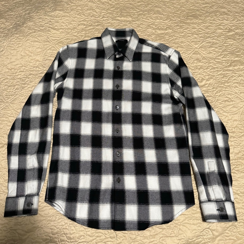 Theory - Rammy Bold/Plaid Flannel - Black/White - Size XS (Brand New w/o Tags)